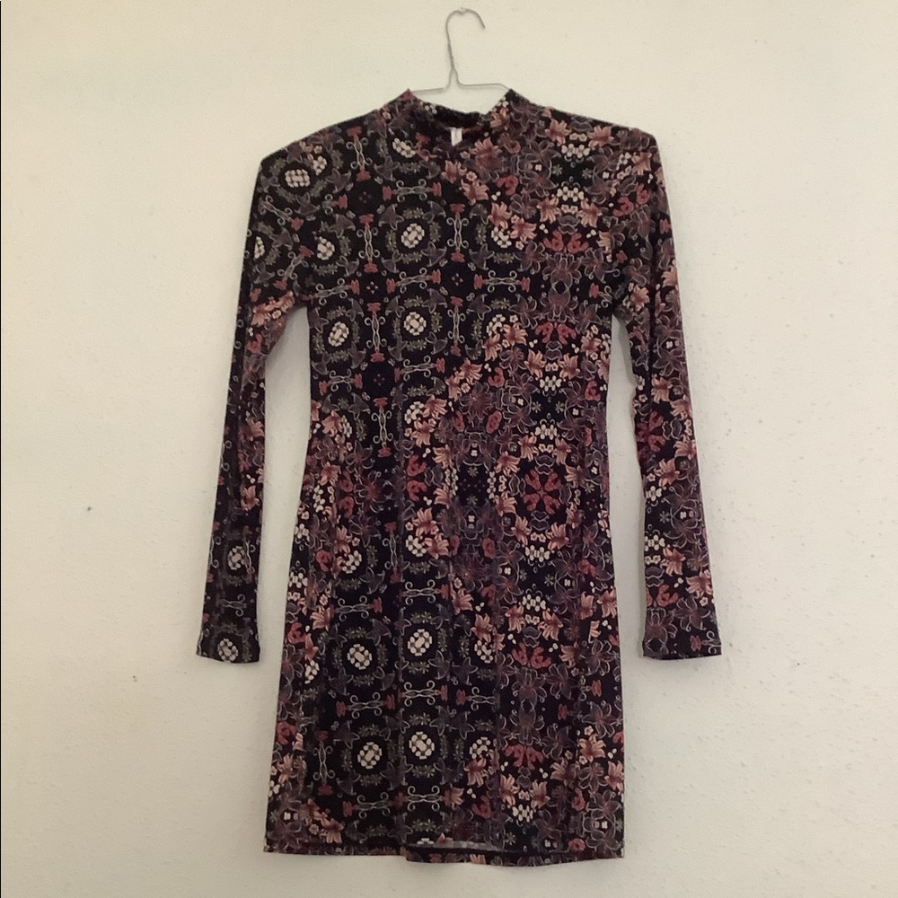 BCBGeneration Mini Dress Navy Print Size XS